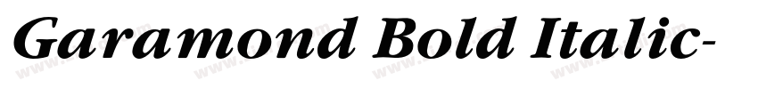 Garamond Bold Italic字体转换